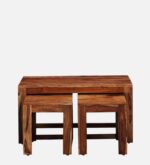 Raven Solid Sheesham Wood Premium Living Room Nesting Table Set - Image 2