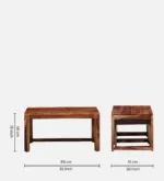 Raven Solid Sheesham Wood Premium Living Room Nesting Table Set - Image 7