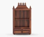 Vedika Solid Sheesham Wood Designer Home Temple with Storage - Image 2