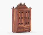 Vedika Solid Sheesham Wood Designer Home Temple with Storage - Image 3