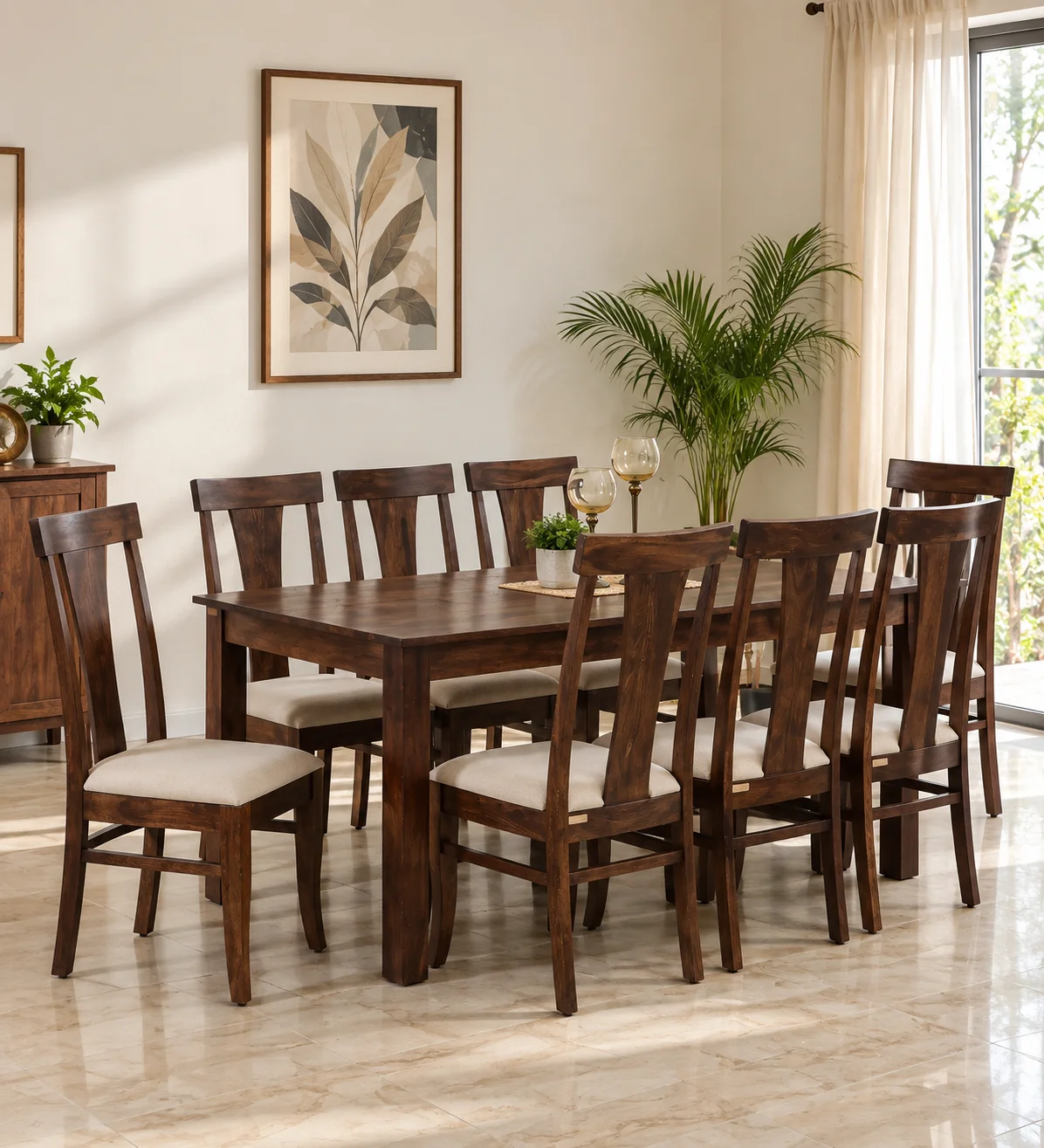 Rivaan Solid Sheesham Wood Premium 8 Seater Dining Set (1) Rivaan Solid Sheesham Wood Premium 8 Seater Dining Set - Image 1