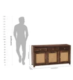 Rudra Solid Sheesham Wood Handcrafted Traditional Storage Sideboard for Home - Image 2
