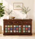 Saanvi Solid Sheesham Wood Classic Natural Finish Designer Sideboard