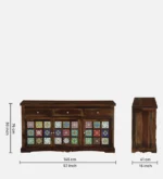 Saanvi Solid Sheesham Wood Classic Natural Finish Designer Sideboard - Image 5