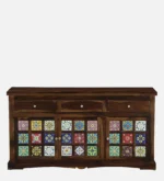 Saanvi Solid Sheesham Wood Classic Natural Finish Designer Sideboard - Image 7