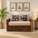 Samarth Solid Sheesham Wood Contemporary Wooden Sofa Cum Bed with Comfort Seating
