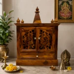 Shivansh Solid Sheesham Wood Traditional Home Temple with Drawer and Storage