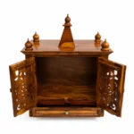Shivansh Solid Sheesham Wood Traditional Home Temple with Drawer and Storage - Image 2