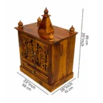 Shivansh Solid Sheesham Wood Traditional Home Temple with Drawer and Storage - Image 6