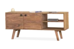 Simple Modern Wooden TV Unit with Open Storage Shelves - Image 3