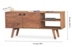 Simple Modern Wooden TV Unit with Open Storage Shelves - Image 2