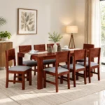 Tanish Solid Sheesham Wood Designer 8 Seater Dining Table Set