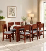 Tanish Solid Sheesham Wood Designer 8 Seater Dining Table Set