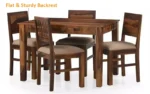 Traditional Wooden 4 Seater Dining Table Set with Matching Chairs - Image 4