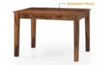 Traditional Wooden 4 Seater Dining Table Set with Matching Chairs - Image 5
