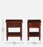 Traditional Wooden Bedside Storage Drawer Nightstand Cabinet - Image 2