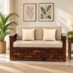 Vedant Solid Sheesham Wood Modern Convertible Sofa Cum Bed for Living Room