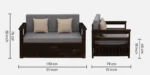 Vedant Solid Sheesham Wood Modern Convertible Sofa Cum Bed for Living Room - Image 4