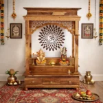 Vedika Solid Sheesham Wood Handcrafted Wooden Pooja Mandir for Home