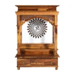 Vedika Solid Sheesham Wood Handcrafted Wooden Pooja Mandir for Home - Image 2