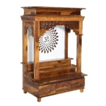 Vedika Solid Sheesham Wood Handcrafted Wooden Pooja Mandir for Home - Image 3