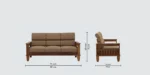 Vriksha Sheesham Wood 3 Seater Sofa in Natural Finish with Carved Design - Image 2