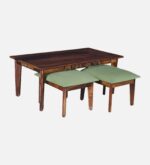 Willow Solid Sheesham Wood Natural Wooden Nesting Table Set - Image 2