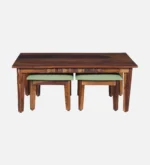 Willow Solid Sheesham Wood Natural Wooden Nesting Table Set - Image 4