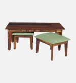 Willow Solid Sheesham Wood Natural Wooden Nesting Table Set - Image 5