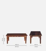 Willow Solid Sheesham Wood Natural Wooden Nesting Table Set - Image 6
