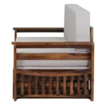 Yashvi Solid Sheesham Wood Natural Finish Wooden Convertible Sofa Cum Bed for Home - Image 2