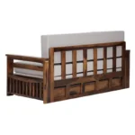 Yashvi Solid Sheesham Wood Natural Finish Wooden Convertible Sofa Cum Bed for Home - Image 7