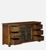 Yuvan Solid Sheesham Wood Modern Handcrafted Storage Sideboard for Home - Image 3