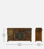 Yuvan Solid Sheesham Wood Modern Handcrafted Storage Sideboard for Home - Image 4