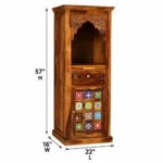Aaravya Solid Sheesham Wood Designer Wooden Pooja Mandir for Home - Image 7