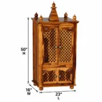 Aaradhya Solid Sheesham Wood Traditional Home Temple with Drawer Storage - Image 7