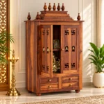 Vedika Solid Sheesham Wood Designer Home Temple with Storage