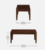 Naira Solid Sheesham Wood Modern Wooden Center Coffee Table - Image 5