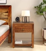 nuevo-sheesham-wood-bedside-table-in-scratch-resistant-rustick-teak-finish-by-sarve-furniture - Image 9