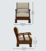 Aarohi Solid Sheesham Wood Contemporary Accent Sofa for Living Room - Image 2