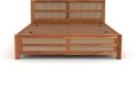 Elina Solid Sheesham Wood Elegant Natural Finish King Size Storage Bed - Image 4