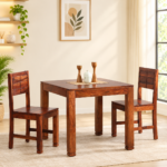 Inaya Solid Sheesham Wood Elegant 2 Seater Dining Table Set