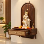 Manan Traditional Wooden Pooja Temple with Storage Drawers