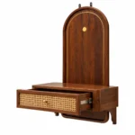 Manan Traditional Wooden Pooja Temple with Storage Drawers - Image 2