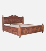 Veyora Solid Sheesham Wood Premium King Size Storage Bed - Image 4