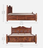 Veyora Solid Sheesham Wood Premium King Size Storage Bed - Image 6