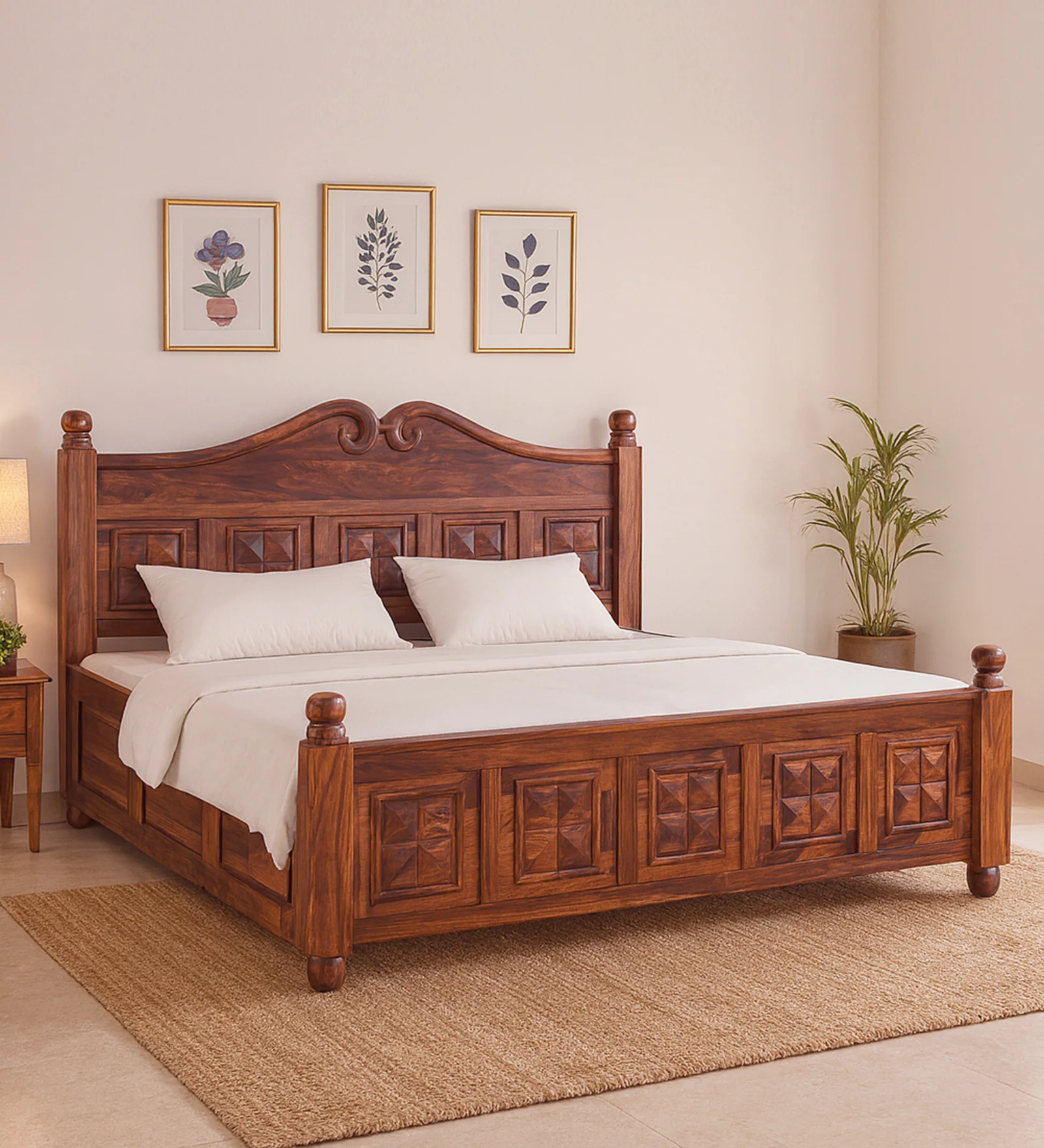 1. Veyora Solid Sheesham Wood Premium King Size Storage Bed (6) Veyora Solid Sheesham Wood Premium King Size Storage Bed - Image 1