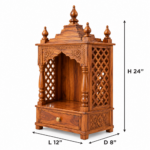 Aaradhya Solid Sheesham Wood Traditional Wooden Home Temple for Pooja Room - Image 3