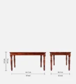 Arlena Solid Wood Minimalist 6 Seater Dining Table Set - Image 3