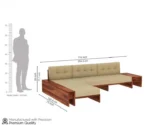 Arlo Solid Sheesham Wood Modern L Shape Sofa Set for Living Room - Image 2